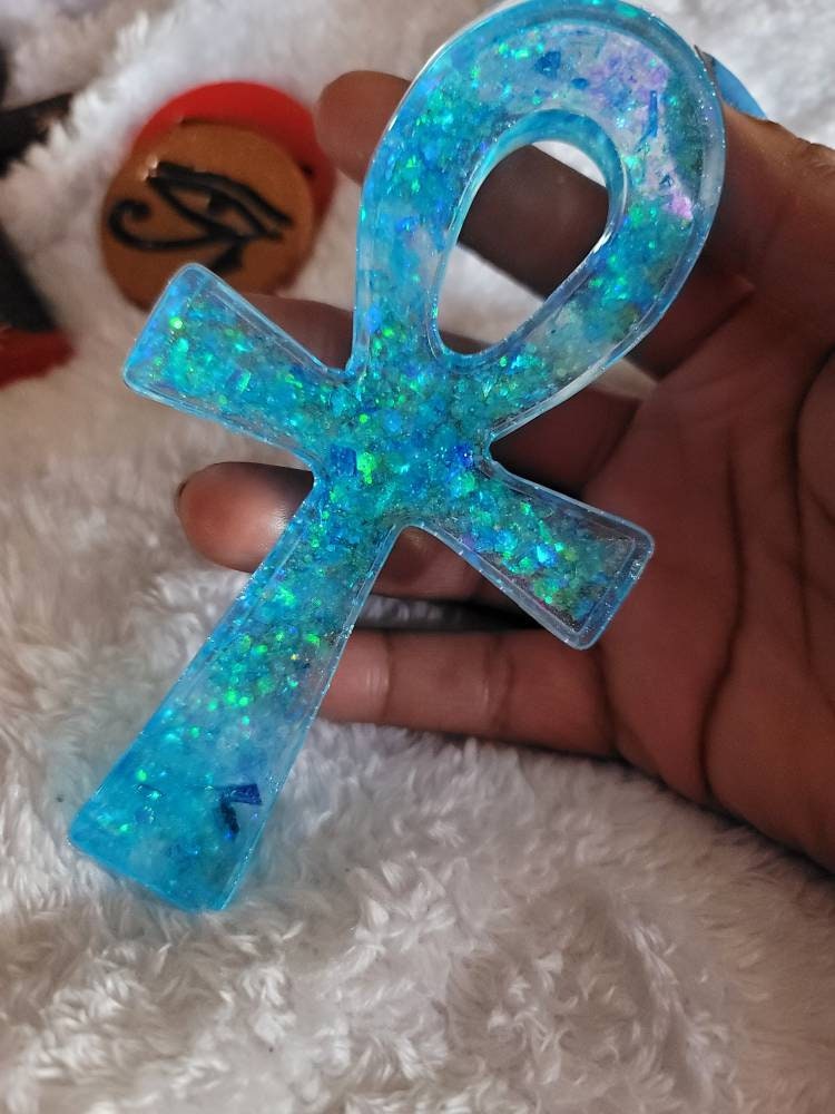 Aqua Blue Spiritual Ankh