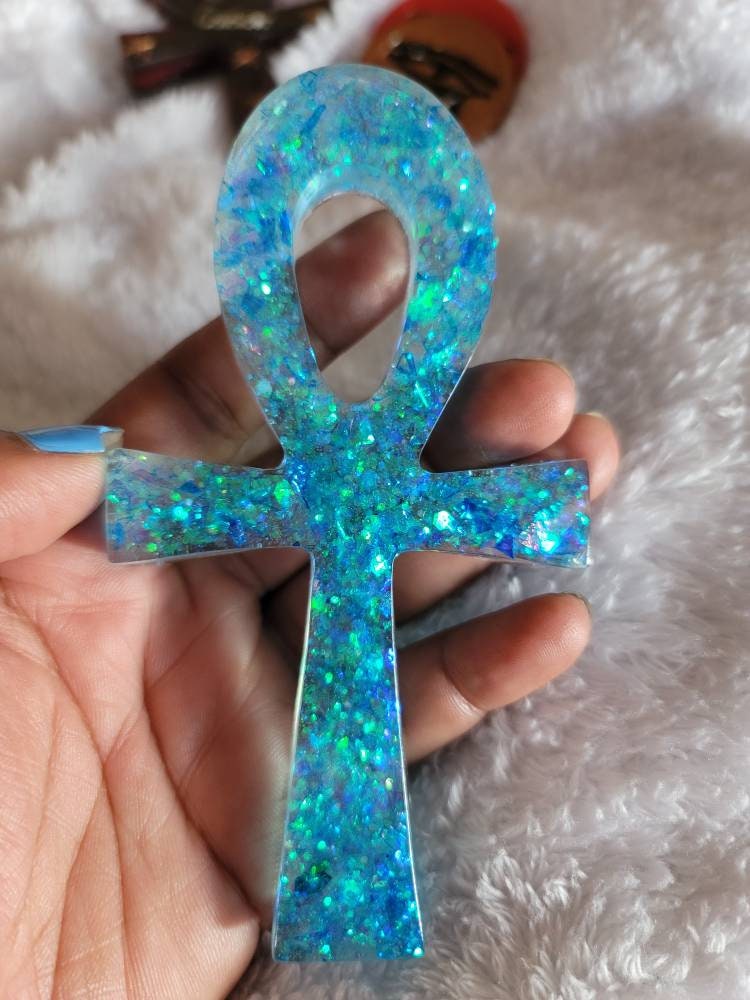 Aqua Blue Spiritual Ankh