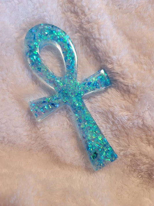 Aqua Blue Spiritual Ankh