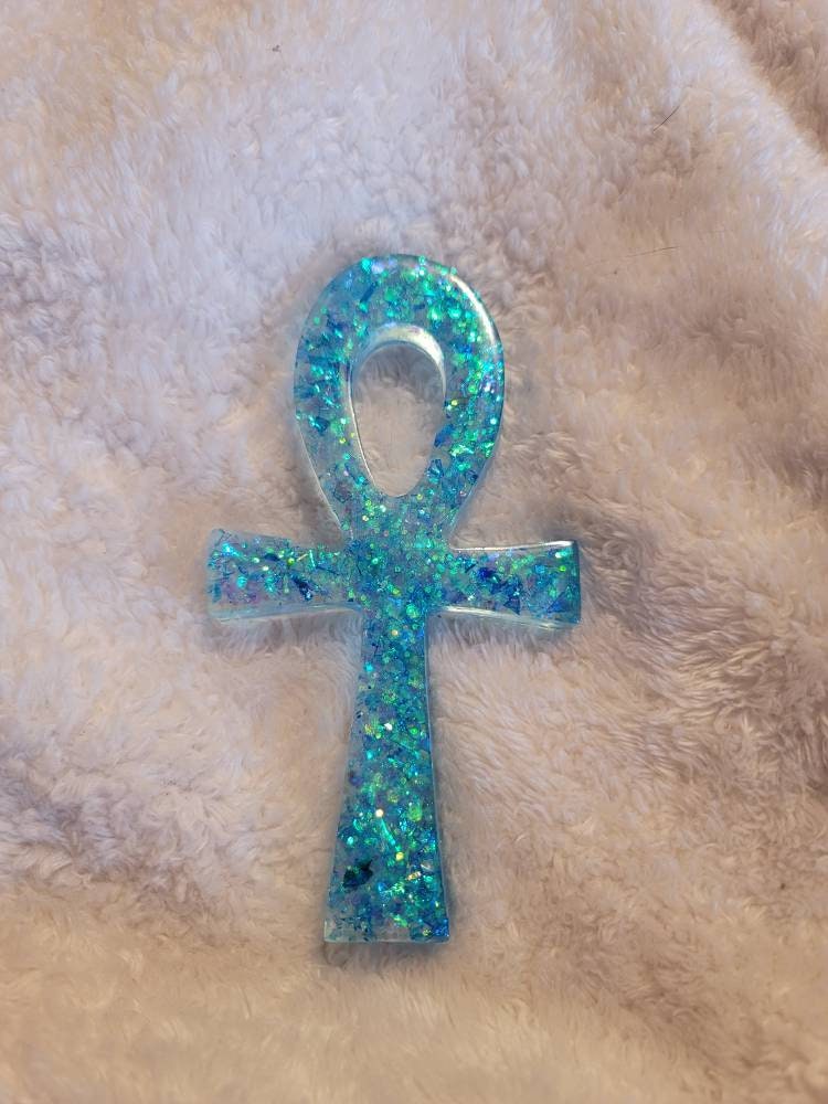 Aqua Blue Spiritual Ankh