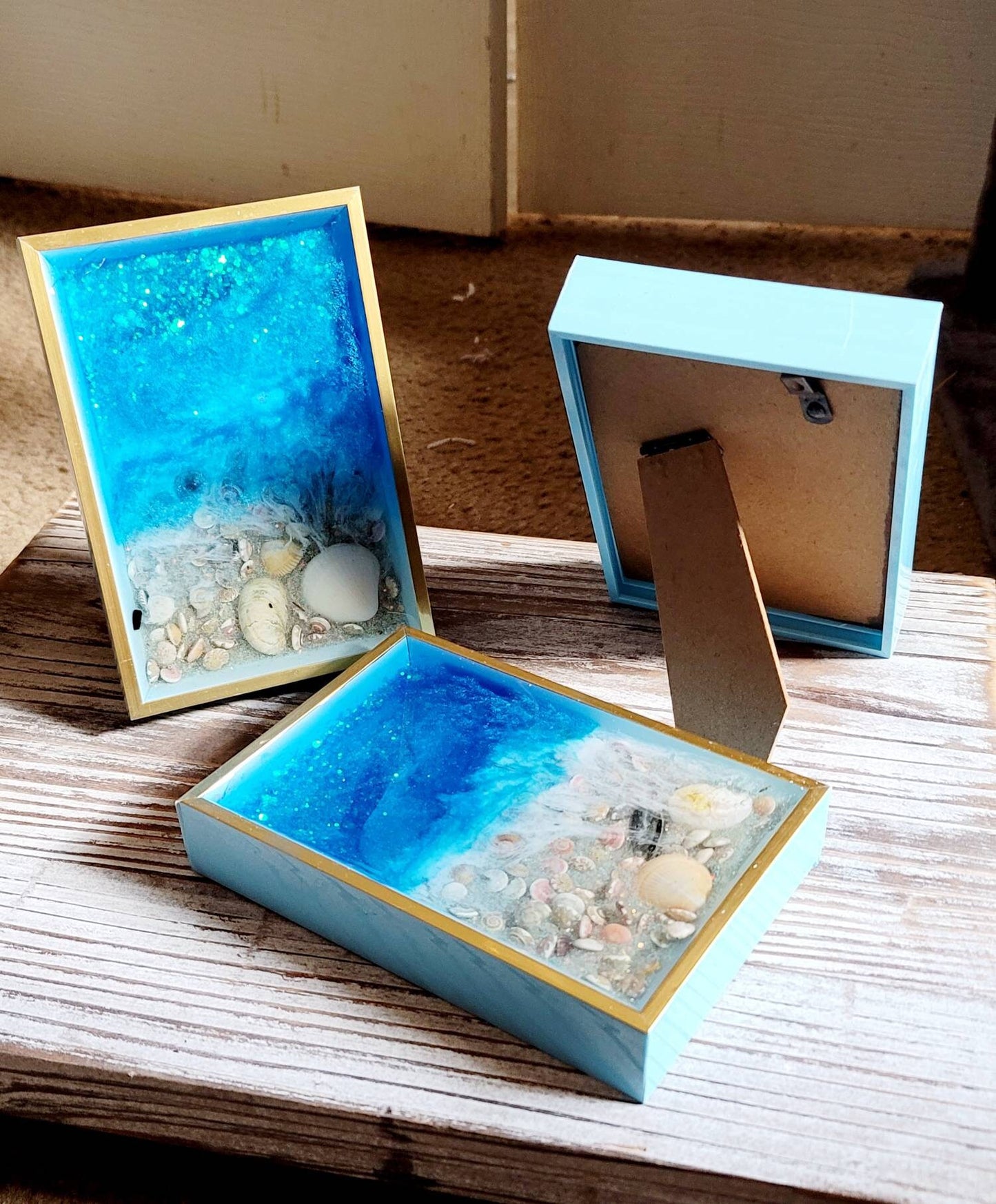 By the Sea Themed Picture Framed Resin Casting