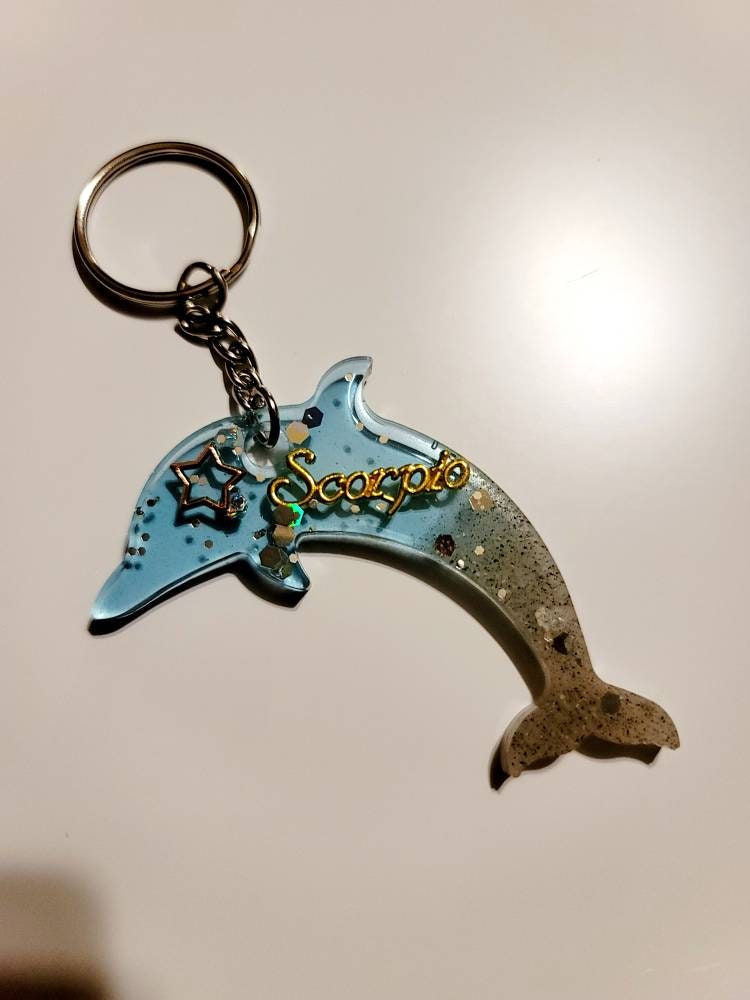 Custom Zodiac DOLPHIN Keychains