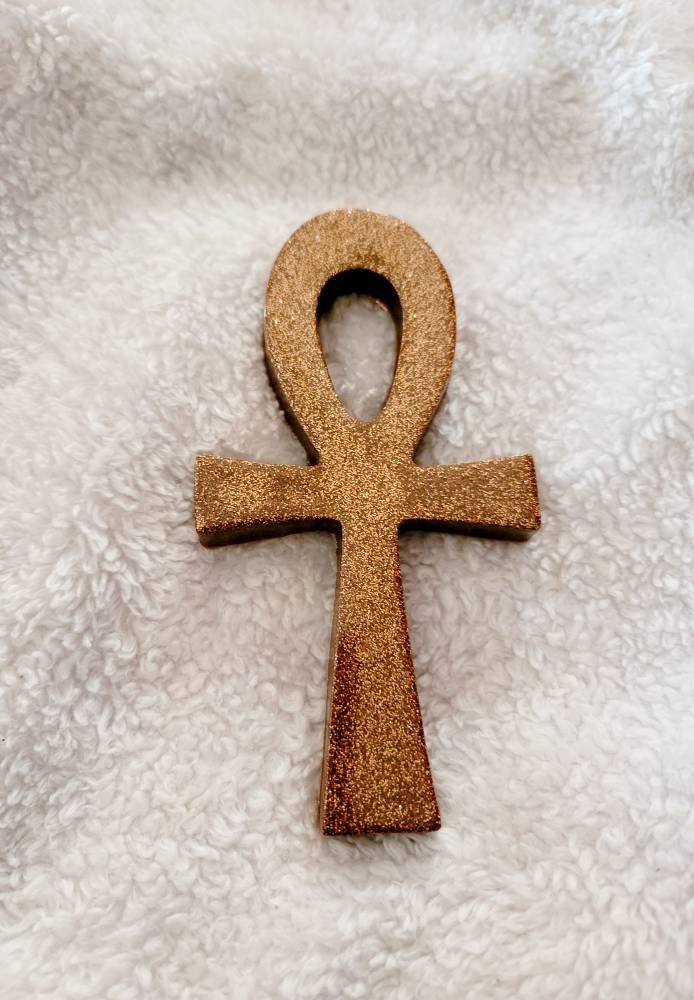 Bronze Metallic Spiritual Ankh with FREE Eye of Ra Token