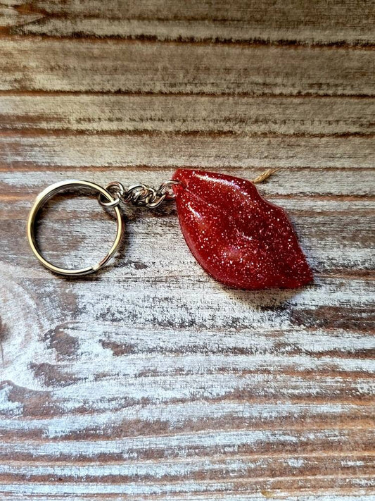 Firey Red Lips Keychain