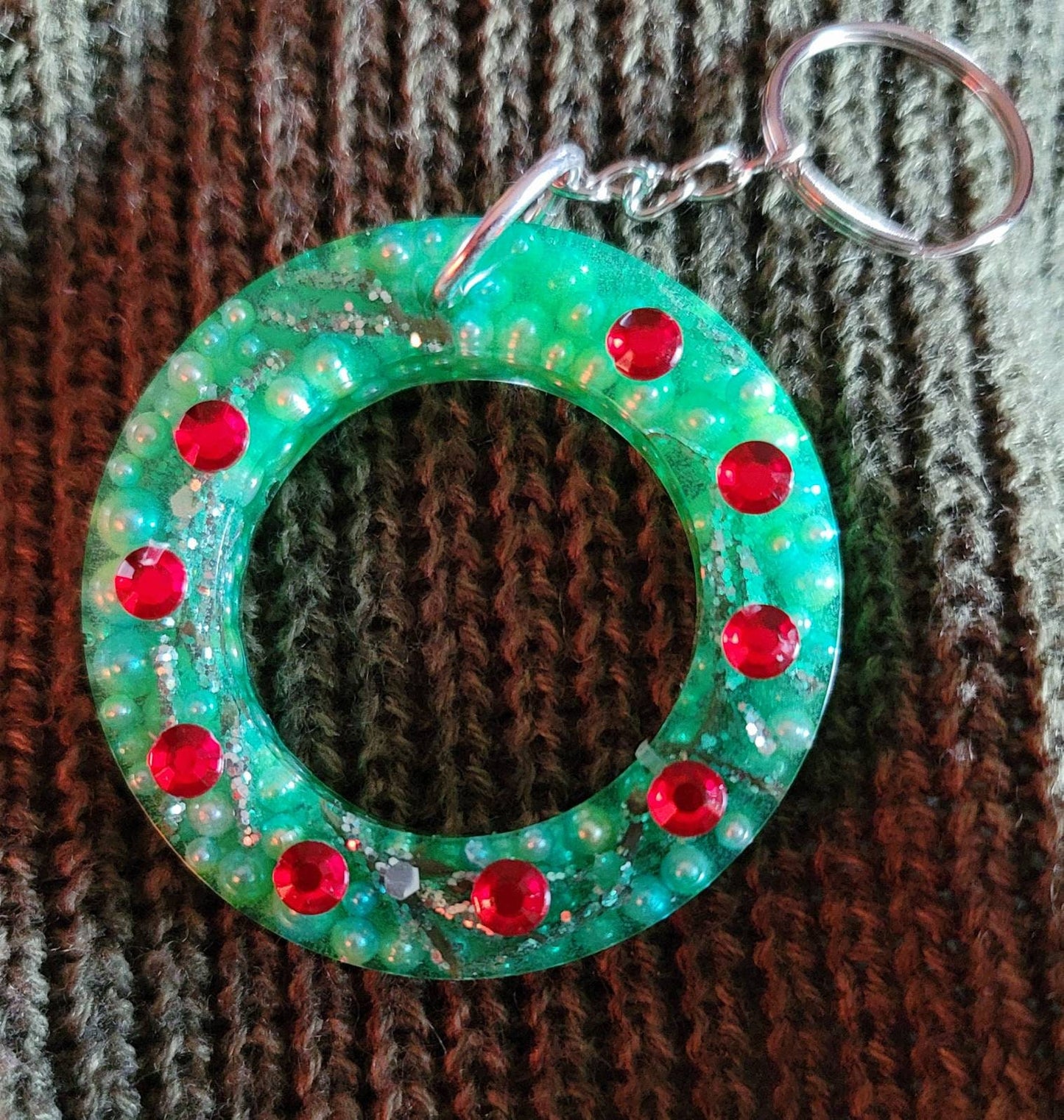 Christmas Resin Wreath Keychain