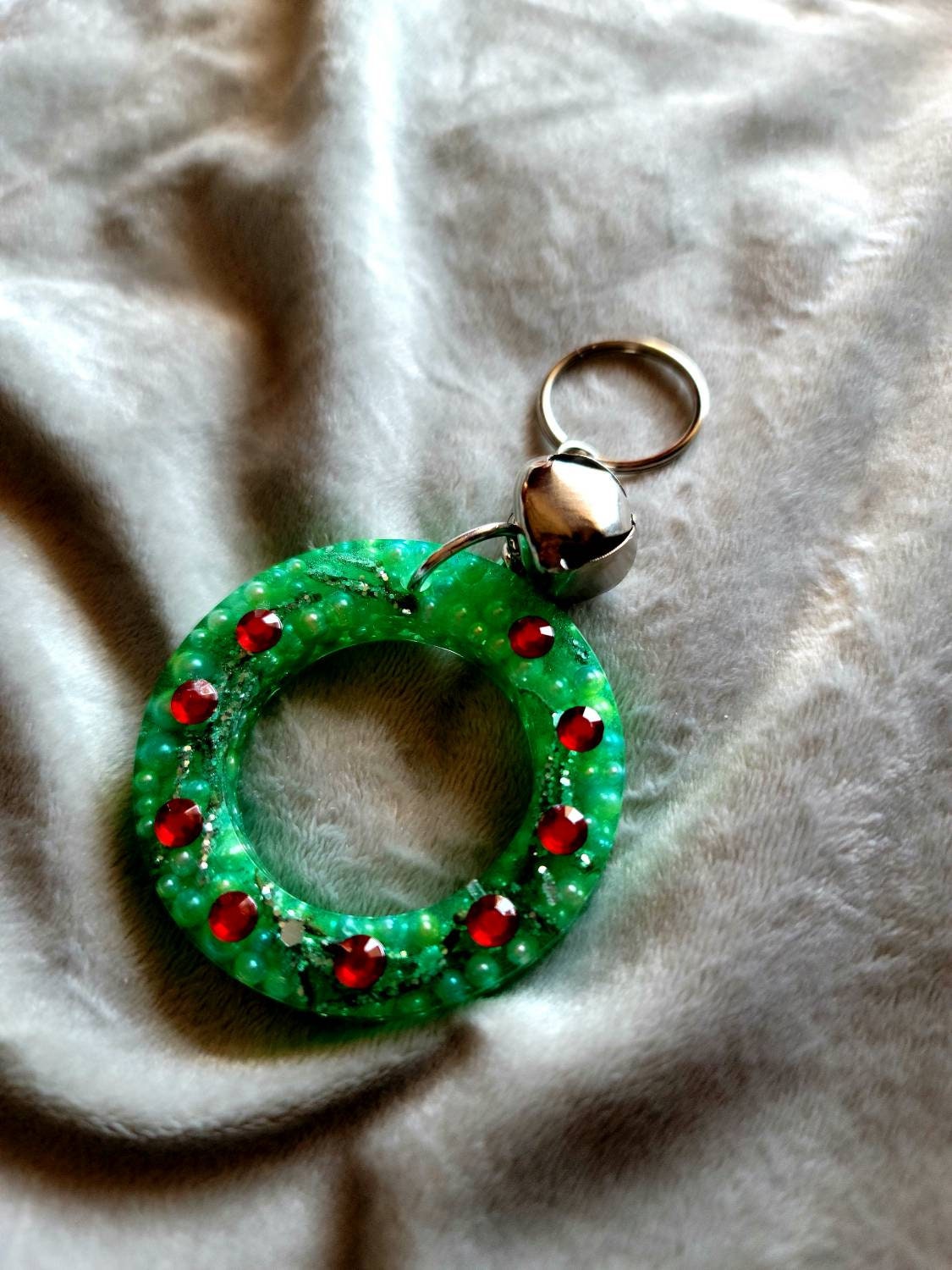 Christmas Resin Wreath Keychain