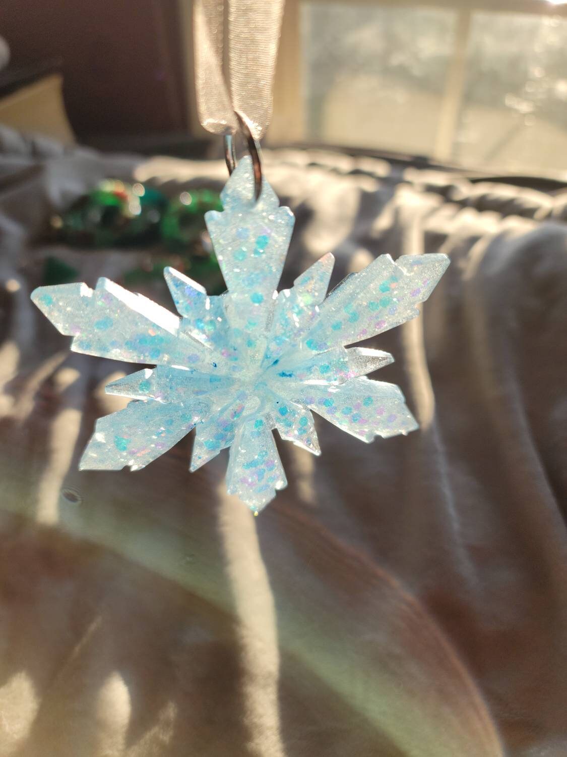 Sky Blue Christmas Snowflake Ornament