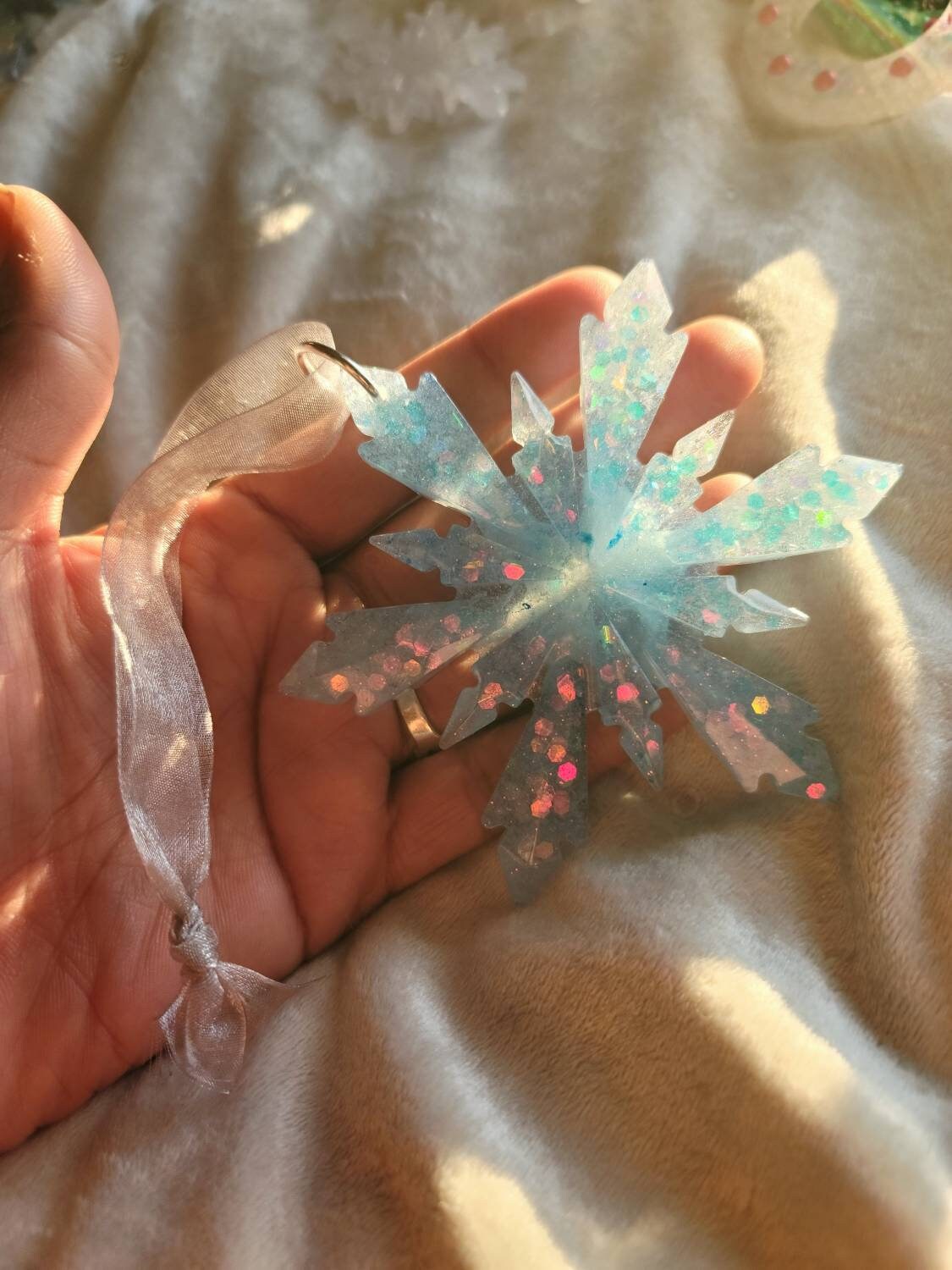 Sky Blue Christmas Snowflake Ornament