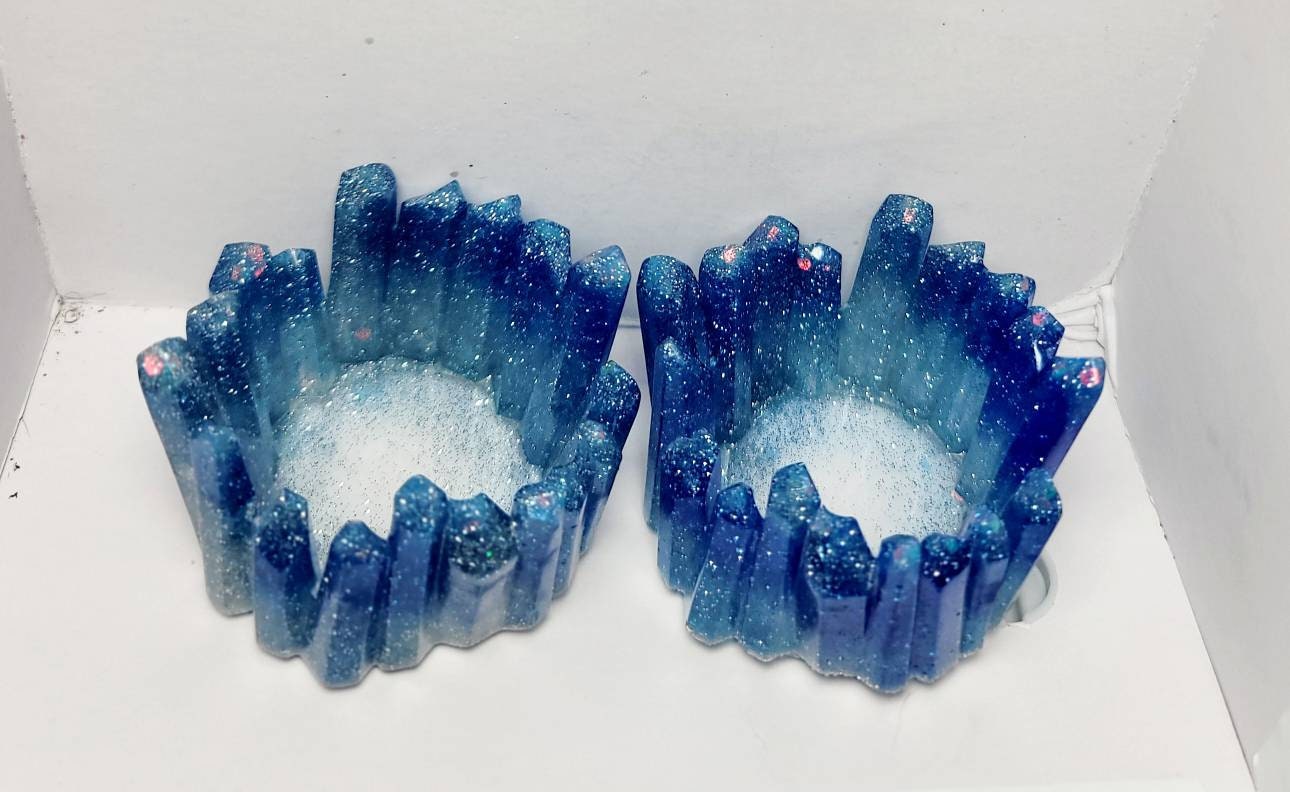 Sapphire Glacier Candle Holder Set