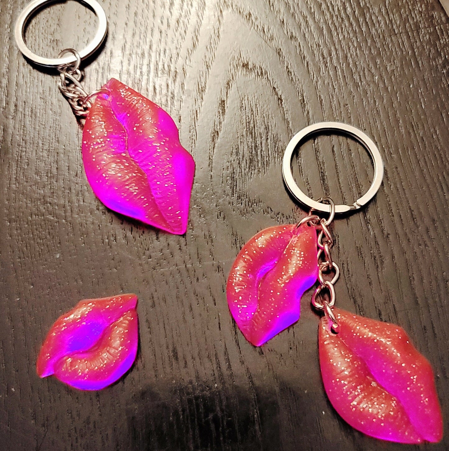 Hot Pink Lips (3 Keychain Set)