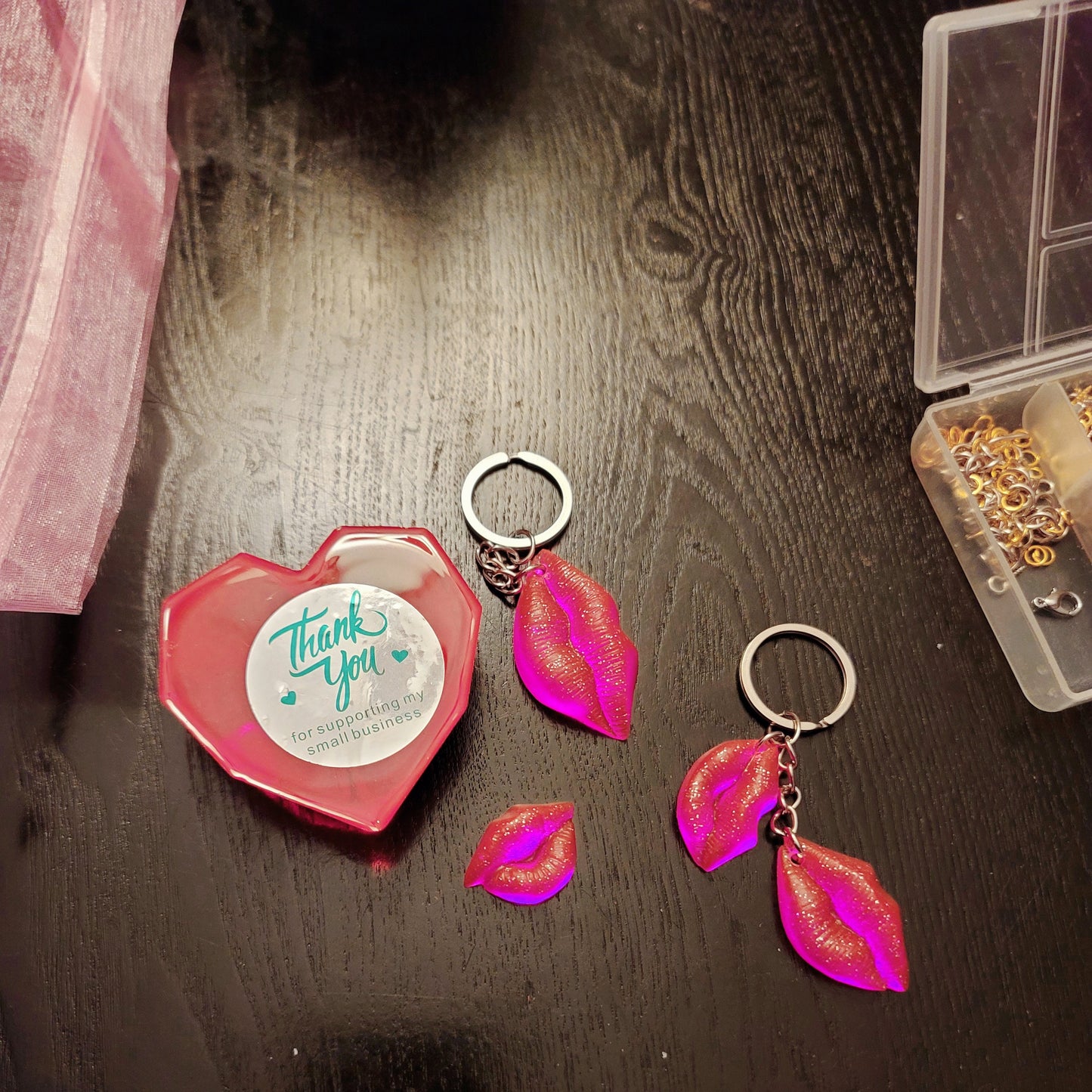 Hot Pink Lips (3 Keychain Set)